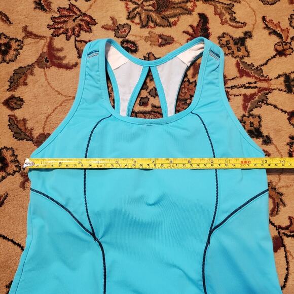 Athleta Energy Tank Top Built In Bra Teal Women's Size Small - Picture 15 of 16